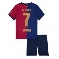 Barcelona Ferran Torres #7 Heimtrikotsatz Kinder 2024-25 Kurzarm (+ Kurze Hosen)